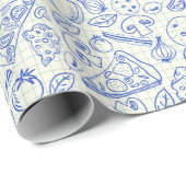 Papier Cadeau Doodle de nourriture malsaine (Coin rond)