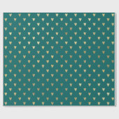 Papier Cadeau Doodle turquoise et Gold Heart (Plat)