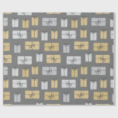 Papier Cadeau Doodles actuels de Noël (Plat)