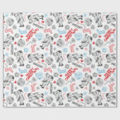 Papier Cadeau Doodles de Noël (Plat)