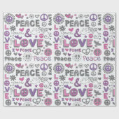 Papier Cadeau Doodles De Paix Et D'Amour (Plat)
