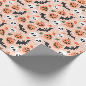 Papier Cadeau Doodles d'Halloween, citrouilles, chauves-souris m (Coin)