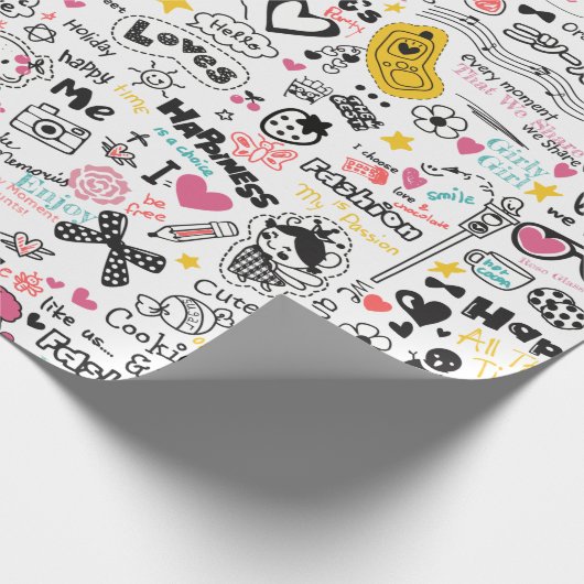 Papier Cadeau Doodles filles (Coin)