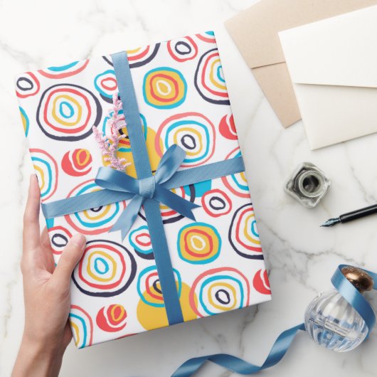 Papier Cadeau Doodles funky Circle sur blanc (Cadeaux)