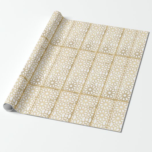 Papier cadeau d'or Conception géométrique (Déroulé)
