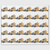 Papier Cadeau D'orange remorque de tracteur semi (Plat)