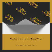 Papier Cadeau Doré glamour enveloppement d'anniversaire