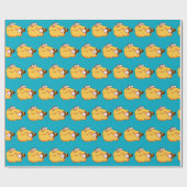 Papier Cadeau Dormir la fille avec chat confortable (Plat)