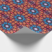 Papier Cadeau Dot Mandala bleu rouge et orange (Coin)