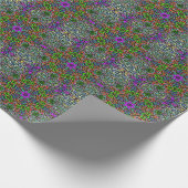 Papier Cadeau Dot Mandala Flower vert violet et orange (Coin)