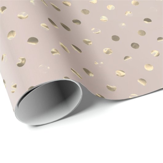Papier Cadeau Dots de Confetti Foxier Doré Métallurgique Pearly (Coin rond)