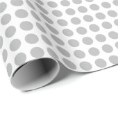 Papier Cadeau Dots gris sur papier à envelopper blanc (Coin rond)