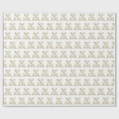 Papier Cadeau Double Ancre Heraldique Crest Emblem Faux Gold (Plat)