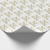 Papier Cadeau Double Ancre Heraldique Crest Emblem Faux Gold (Coin)