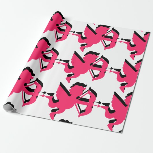 Papier Cadeau Double Cupidon Saint-Valentin (Déroulé)