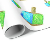 Papier Cadeau Double Dreidels (Coin rond)