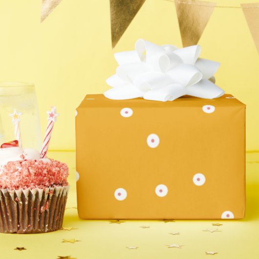 Papier Cadeau Double point orange (Fête d'anniversaire)
