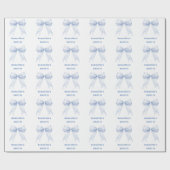 Papier Cadeau Douce 16 perles de ruban bleu (Plat)
