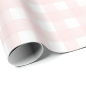 Papier Cadeau Douce Anniversaire Gingham Rose Tendre (Coin rond)