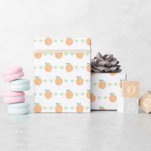 Papier Cadeau Douce Baby Shower Élégante Pêche