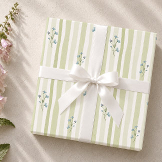 Papier Cadeau Douce bande de sauge et cottage Fleur sauvage bleu
