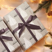 Papier Cadeau Douce Fête de Mariage Minimaliste Beige