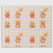 Papier Cadeau Douce Fête de Naissance de Capybara (Plat)