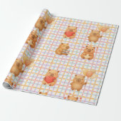 Papier Cadeau Douce Fête de Naissance de Capybara (Déroulé)