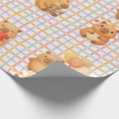Papier Cadeau Douce Fête de Naissance de Capybara (Coin)