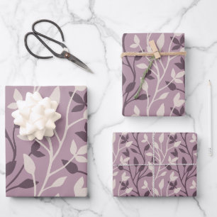 Papier Cadeau Douce feuille de mauve botanique Élégant Chic