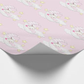 Papier Cadeau Douce Fille de la Lune Rose Bébé (Coin)
