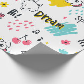 Papier Cadeau Douce main colorée dessinée (Coin)