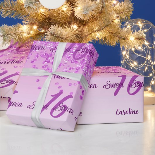 Papier Cadeau Douce mousseuse 16 Parties scintillant rose tomban (Vacances)