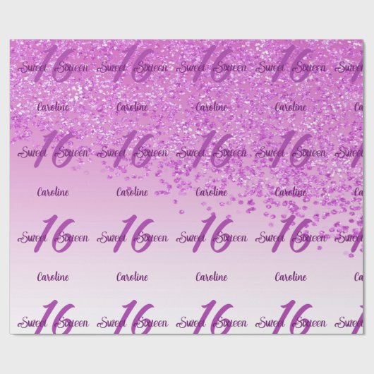 Papier Cadeau Douce mousseuse 16 Parties scintillant rose tomban (Plat)