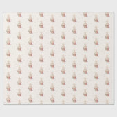 Papier Cadeau Douce Panda Pastel Bébé 2e Anniversaire (Plat)