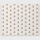 Papier Cadeau Douce Panda Pastel pour les 2 ans de Bébé (Plat)