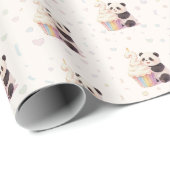 Papier Cadeau Douce Panda Pastel pour les 2 ans de Bébé (Coin rond)