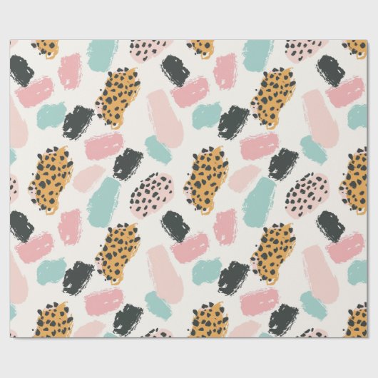 Papier Cadeau Douce Pastel Leopard Spots (Plat)