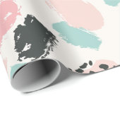 Papier Cadeau Douce Pastel Leopard Spots (Coin rond)