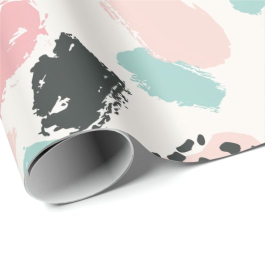Papier Cadeau Douce Pastel Leopard Spots (Coin rond)