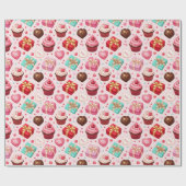 Papier Cadeau Douce rose Saint-Valentin (Plat)