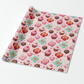 Papier Cadeau Douce rose Saint-Valentin (Déroulé)