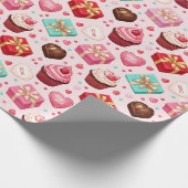 Papier Cadeau Douce rose Saint-Valentin (Coin)