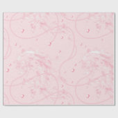 Papier Cadeau Douce Tendreur Rose Élégantes Perles Mariage (Plat)