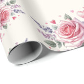 Papier Cadeau Douceur glacée à l'aquarelle pour la mariée (Coin rond)