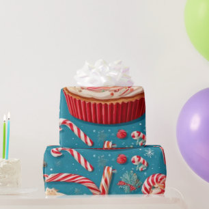 Papier Cadeau Douceurs & Canneberges de Noël Sarcelle Anniversai