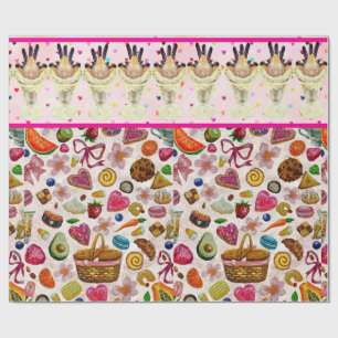 Papier Cadeau Douceurs de pâtisserie mignons sucrés
