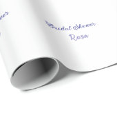 Papier Cadeau Douche de mariée violet ajouter nom date élégantst (Coin rond)