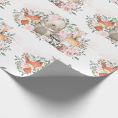 Papier Cadeau Douche florale rose d'anniversaire d'animaux de (Coin)