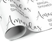 Papier Cadeau Douche minimaliste à script nuptiale (Coin rond)
